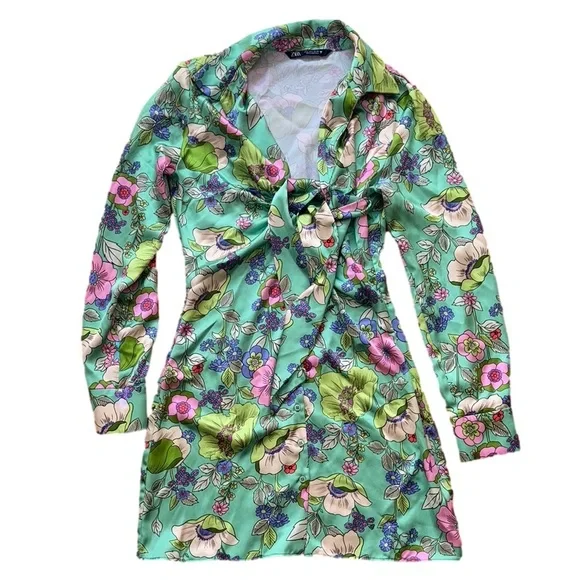 Zara Floral Mini Dress - Picture 2 of 9